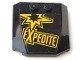 Part No: 45677pb094  Name: Wedge 4 x 4 x 2/3 Triple Curved with Yellow 'EXPEDITE' Pattern (Sticker) - Set 60113