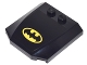 Part No: 45677pb095  Name: Wedge 4 x 4 x 2/3 Triple Curved with Yellow Batman Logo on Black Background Pattern (Sticker) - Set 76035