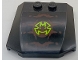 Part No: 45677pb172  Name: Wedge 4 x 4 x 2/3 Triple Curved with Reddish Brown Scales and Lime Spider Logo Pattern (Sticker) - Set 70134