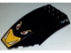 Part No: 45705pb017  Name: Windscreen 10 x 6 x 2 Curved with Angry Penguin Face, Bat Logo and 4 Tickmarks Pattern (Stickers) - Set 7885