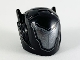 Part No: 46534pb03  Name: Minifigure, Headgear Helmet with Ear Antennas with Pearl Dark Gray V-Shaped Visor Pattern