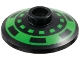 Lego part: Dish 2 x 2 Inverted (Radar) with Bright Green Dotted Circle and Thick Outer Ring with Black Dashes Pattern
