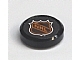 Part No: 47576pb01  Name: Sports Hockey Puck, Small (Wheel) with LEGO and NHL Logo Pattern (Stickers) - Set 3579