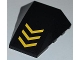Part No: 47753pb036  Name: Wedge 4 x 4 No Studs with 3 Yellow V-Shaped Stripes Pattern (Sticker) - Set 6863