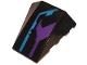 Part No: 47753pb090L  Name: Wedge 4 x 4 No Studs with Dark Purple and Medium Azure Pattern Model Left Side (Sticker) - Set 70642