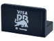 Part No: 4865pb121R  Name: Panel 1 x 2 x 1 with Silver 'VISA RB' and Bull Logo Pattern Model Right Side (Sticker) - Set 77246