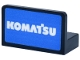 Part No: 4865pb123  Name: Panel 1 x 2 x 1 with Rounded Corners with White 'KOMAT'SU' on Blue Background Pattern (Sticker) - Set 77249