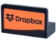 Part No: 4865pb125L  Name: Panel 1 x 2 x 1 with Rounded Corners with 'Dropbox' and Logo on Orange Background Pattern Model Left Side (Sticker) - Set 77251