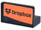 Part No: 4865pb125R  Name: Panel 1 x 2 x 1 with Rounded Corners with 'Dropbox' and Logo on Orange Background Pattern Model Right Side (Sticker) - Set 77251