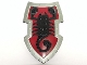 Part No: 50657pb01  Name: Large Figure Shield, Knights Kingdom Lord Vladek with Scorpion on Dark Red Background and Silver Border Pattern