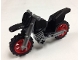 Part No: 50860c06  Name: Motorcycle Dirt Bike with Flat Silver Chassis and Red Wheels
