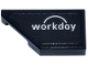 Part No: 5091pb016  Name: Tile, Modified 1 x 2 Wedge Left with White 'workday' and Semi-Circle Logo Pattern (Sticker) - Set 77251