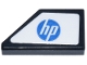 Part No: 5092pb004  Name: Tile, Modified 1 x 2 Wedge Right with Blue Circle 'hp' Logo on White Background Pattern (Sticker) - Set 77242
