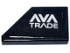 Part No: 5092pb009  Name: Tile, Modified 1 x 2 Wedge Right with White 'AVA TRADE' Logo Pattern (Sticker) - Set 77245