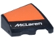Part No: 5093pb012  Name: Wedge 2 x 2 x 2/3 Right with White 'McLaren' Logo and Orange Panel Pattern (Sticker) - Set 77251