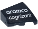Part No: 5093pb013  Name: Wedge 2 x 2 x 2/3 Right with White 'aramco' and 'cognizant' Logo Pattern (Sticker) - Sets 76925 / 77245