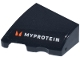 Part No: 5095pb010  Name: Wedge 2 x 2 x 2/3 Left with White 'MYPROTEIN' and Orange Logo Pattern (Sticker) - Set 77249