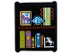 Part No: 51266pb016  Name: Glass for Window 1 x 3 x 3 Flat Front with Book End with Pony, Books, Fish, Painting Pattern (Sticker) - Set 42654