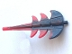 Part No: 51874pb02  Name: Dragon Tail Barbed with Marbled Red Pattern