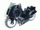Part No: 52035c01  Name: Motorcycle City with Black Chassis (Short Fairing Mounts) and Light Bluish Gray Wheels