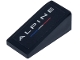 Part No: 5404pb06L  Name: Slope 18 2 x 1 x 2/3 with White 'ALPINE' Logo and Red and Blue Line Pattern Model Left Side (Sticker) - Set 77248