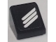 Part No: 54200pb142L  Name: Slope 30 1 x 1 x 2/3 with 3 White Diagonal Stripes Pattern Model Left Side (Sticker) - Set 42138