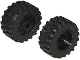 Part No: 55982c01  Name: Wheel 18mm D. x 14mm with Axle Hole, Fake Bolts and Shallow Spokes with Black Tire 30.4 x 14 Offset Tread (55982 / 30391)