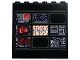 Part No: 59349pb274  Name: Panel 1 x 6 x 5 with Monitor Screens with Red Minifigure, Motorcycle and Question Marks Pattern (Sticker) - Set 76183