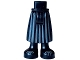 Part No: 59595c00pb27  Name: Mini Doll Hips and Skirt Long with Molded Black Legs and Printed Dark Bluish Gray Laces and Stripes Pattern - Thick Hinge