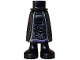Part No: 59595c00pb37  Name: Mini Doll Hips and Skirt Long with Molded Black Legs and Printed Dark Purple Dress Hem and Spots, Silver Wavy Lines and Striped Coat Ends Pattern - Thick Hinge