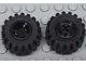 Part No: 6014bc01  Name: Wheel 11mm D. x 12mm, Hole Notched for Wheels Holder Pin with Black Tire Offset Tread Small Wide (6014b / 6015)