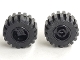 Part No: 6014bc03  Name: Wheel 11mm D. x 12mm, Hole Notched for Wheels Holder Pin with Black Tire Offset Tread Small Wider, Beveled Tread Edge (6014b / 60700)
