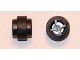 Part No: 6014bc07  Name: Wheel 11mm D. x 12mm, Hole Notched for Wheels Holder Pin with Black Tire 14mm D. x 6mm Solid Smooth (6014b / 50945)