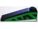 Part No: 60477pb001L  Name: Slope 18 4 x 1 with Green and Black Pattern, Model Left (Sticker) - Set 8898