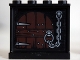 Part No: 60581pb025  Name: Panel 1 x 4 x 3 with Side Supports - Hollow Studs with Wooden Door and Chain Pattern on Inside (Sticker) - Set 10237