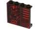 Part No: 60581pb226  Name: Panel 1 x 4 x 3 with Side Supports - Hollow Studs with Red Shadow the Hedgehog Minifigure Diagram, Graph, Circles and Keypad Pattern