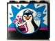 Part No: 60581pb253  Name: Panel 1 x 4 x 3 with Side Supports - Hollow Studs with Dark Azure Starburst Explosion, Penguin, Ice Cubes and Magenta Slushy Cup with Lid and Straw Pattern (Sticker) - Set 60384