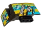 Lot ID: 183611350  Part No: 61070pb007  Name: Technic, Panel Car Mudguard Right with Sponsor Logos on Dark Azure, Yellow and Black Background Pattern (Stickers) - Set 42034