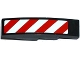 Part No: 61678pb082R  Name: Slope, Curved 4 x 1 with Red and White Danger Stripes Thin Pattern (White Corners) Model Right Side (Sticker) - Set 60075