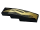 Part No: 61678pb132R  Name: Slope, Curved 4 x 1 with Gold Lightning Energy Pattern Model Right Side (Sticker) - Set 70666