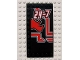 Part No: 6178pb003R  Name: Tile, Modified 6 x 12 with Studs on Edges with White '24-7' and Red Rhino Head Pattern Model Right (Sticker) - Set 8285