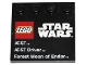 Part No: 6179pb049  Name: Tile, Modified 4 x 4 with Studs on Edge with LEGO Star Wars Logo, 'AT-ST', 'AT-ST Driver', and 'Forest Moon of Endor' Pattern - Set 9679