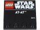 Part No: 6179pb277  Name: Tile, Modified 4 x 4 with Studs on Edge with LEGO Star Wars Logo and White 'AT-AT' Pattern