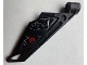 Part No: 61800pb07L  Name: Bionicle Wing Small / Tail with Axle Hole with Damaged Panel with Gray Holes and Red Symbol Pattern Model Left Side (Stickers) - Set 5972