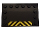 Part No: 6180pb035  Name: Tile, Modified 4 x 6 with Studs on Edges with Black and Yellow Danger Stripes Pattern (Sticker) - Set 7991