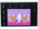 Part No: 6180pb057  Name: Tile, Modified 4 x 6 with Studs on Edges with Stars and White Female Singer Silhouette Pattern (Sticker) - Set 3315