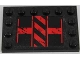 Part No: 6180pb084R  Name: Tile, Modified 4 x 6 with Studs on Edges with Black and Red Danger Stripes Pattern Model Right Side (Sticker) - Set 8864