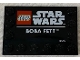 Part No: 6180pb127  Name: Tile, Modified 4 x 6 with Studs on Edges with Star Wars Logo and 'BOBA FETT' Pattern