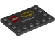 Part No: 6180pb143  Name: Tile, Modified 4 x 6 with Studs on Edges with Batman Logo and 'BATMAN' Pattern