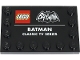 Part No: 6180pb149  Name: Tile, Modified 4 x 6 with Studs on Edges with Batman Logo and 'BATMAN CLASSIC TV SERIES' Pattern